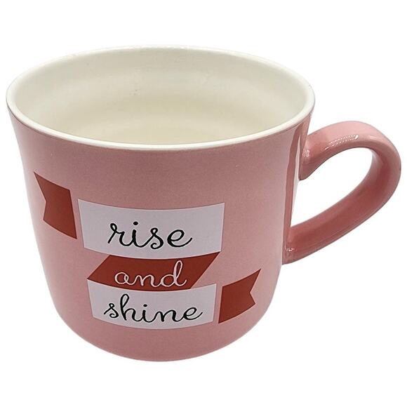 Opalhouse 'rise and shine' Pretty Pink Red Ceramic Stoneware Coffee Mug Tea Cup - Picture 1 of 6